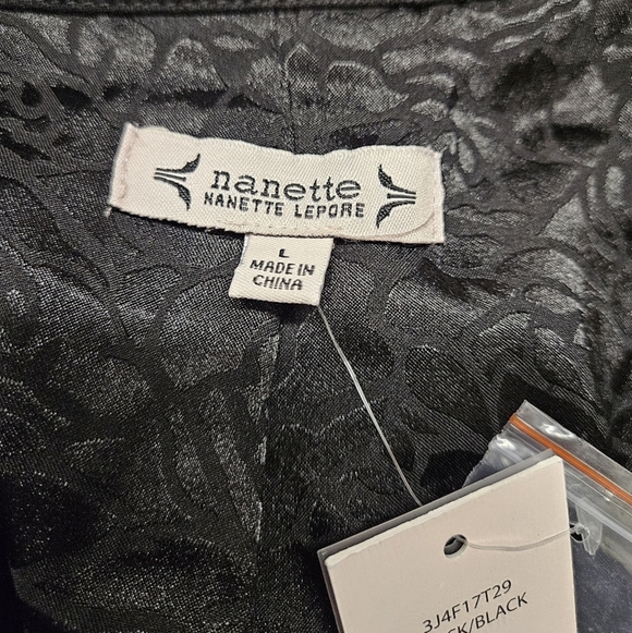 Nanette Lapore Cotton Tweed Jacket With Open Front In Black & Silver Sequins NWT - Picture 9 of 14